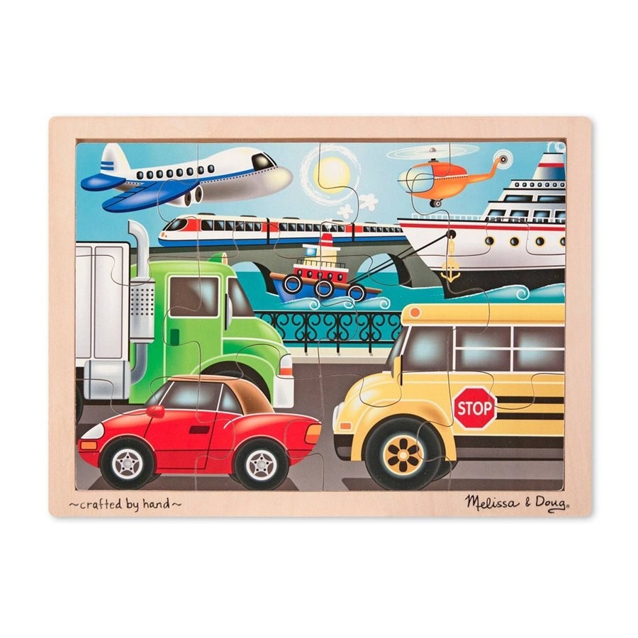 Limited Sale Melissa & Doug Wooden Jigsaw Puzzles Set: Vehicles, Pets, Construction, and Farm 4 puzzles 48pc