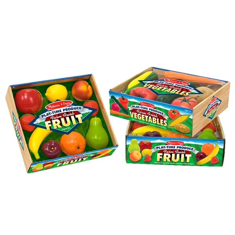 Limited Sale Melissa & Doug Playtime Produce Fruits Play Food Set With Crate (9pc)