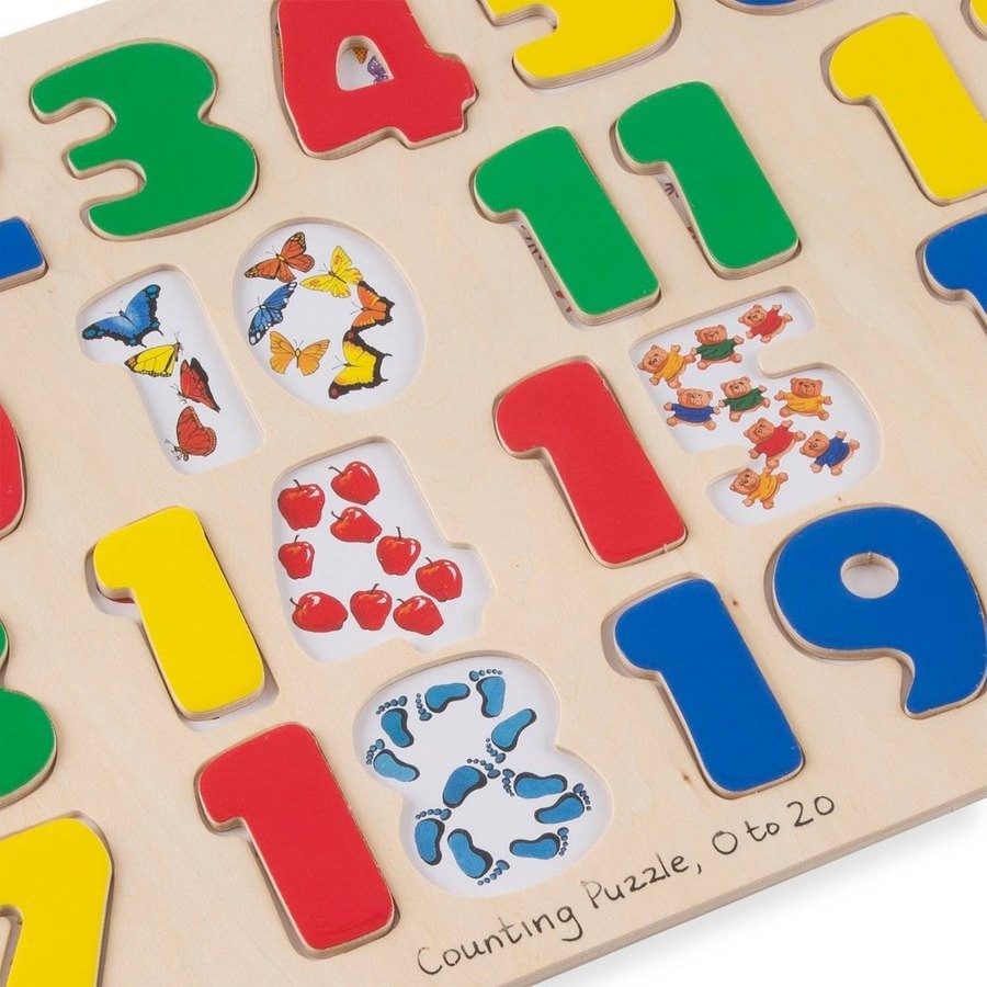 Limited Sale Melissa & Doug Numbers 0-20 Wooden Puzzle (21pc) 32pc
