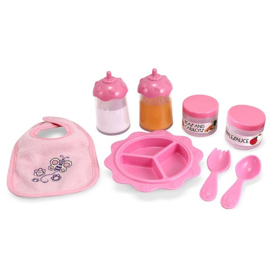 Limited Sale Melissa & Doug Mine to Love Time to Eat Doll 8 pc Accessories Feeding Set