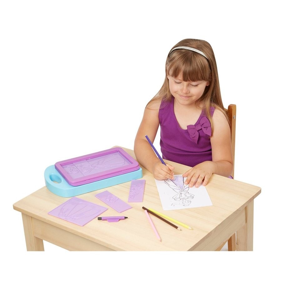 Limited Sale Melissa & Doug Princess Design Activity Kit - 9 Double-Sided Plates, 4 Colored Pencils, Rubbing Crayon