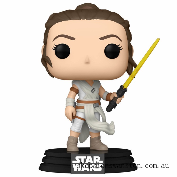 Limited Only Star Wars The Rise of Skywalker Rey w/ Yellow Lightsaber Funko Pop Vinyl