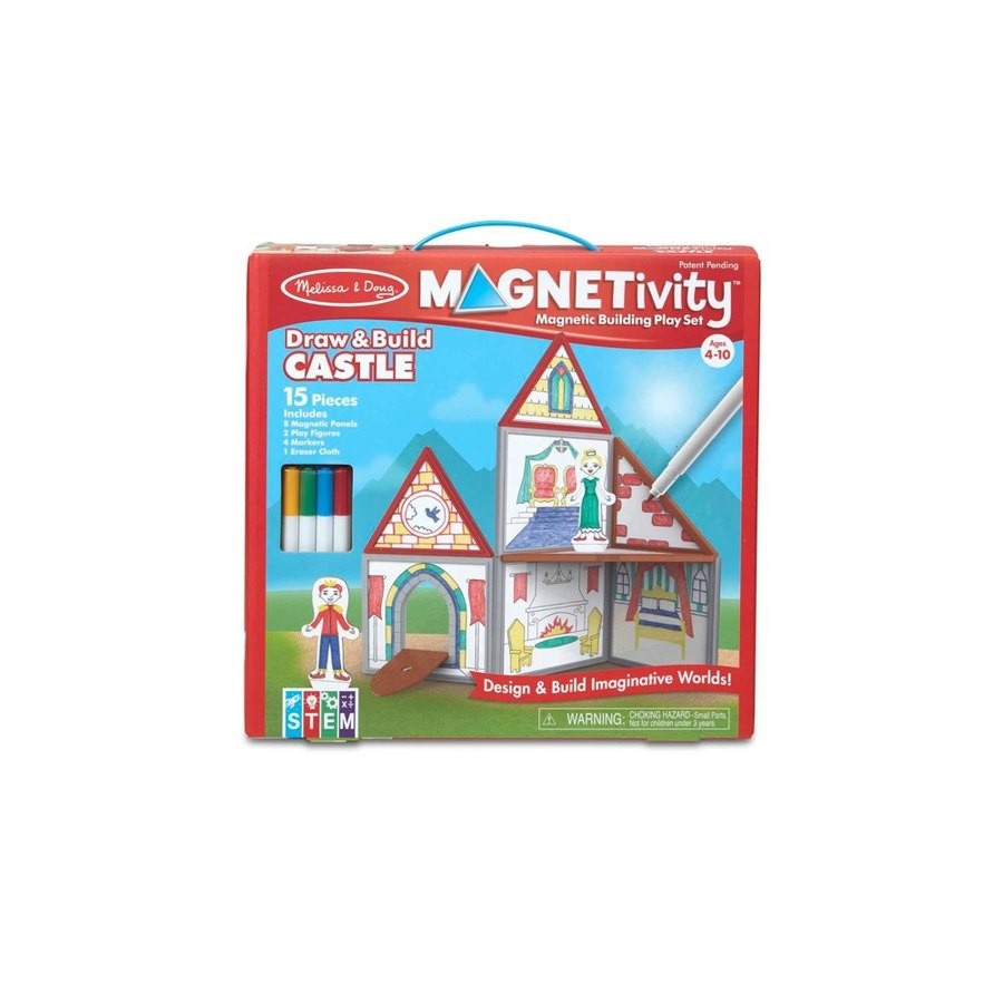 Sale Melissa & Doug Magnetivity - Draw & Build Castle
