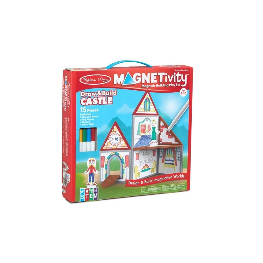 Sale Melissa & Doug Magnetivity - Draw & Build Castle