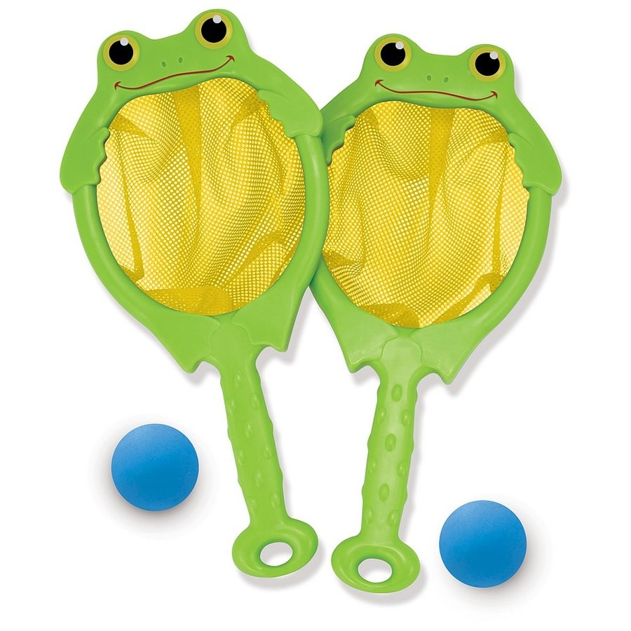 Sale Melissa & Doug Sunny Patch Froggy Toss and Catch Net Game With 2 Balls