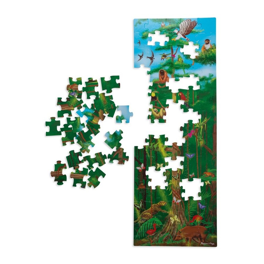 Sale Melissa & Doug Under the Sea and Rainforest Cardboard Floor Puzzle Set 2pc, Kids Unisex
