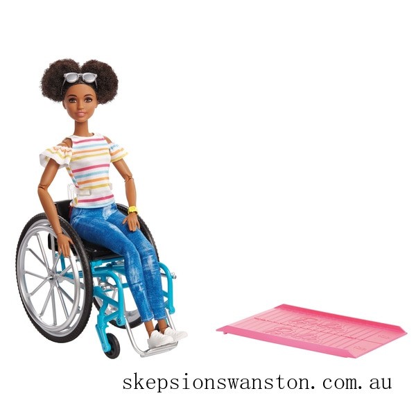 Outlet Sale Barbie Fashionista Doll 133 Wheelchair with Ramp