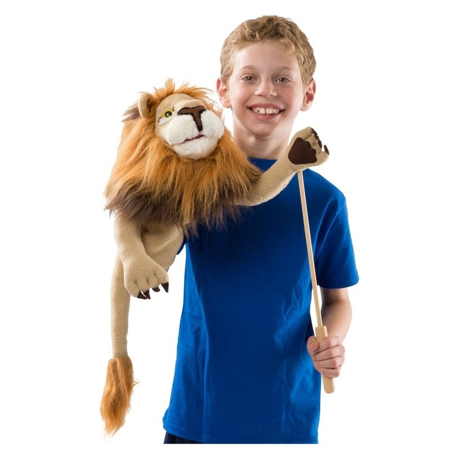 Sale Melissa & Doug Rory the Lion Puppet With Detachable Wooden Rod for Animated Gestures