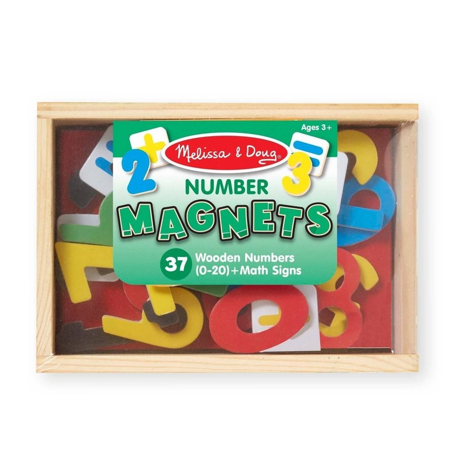 Limited Sale Melissa & Doug 37 Wooden Number Magnets in a Box