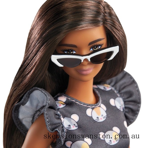 Outlet Sale Barbie Fashionista Doll 140 Mouse Print Dress