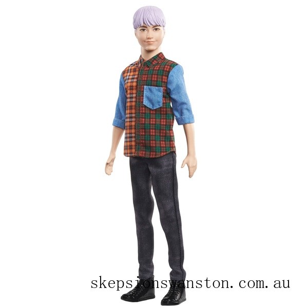 Discounted Ken Fashionistas Doll 154 Purple Hair