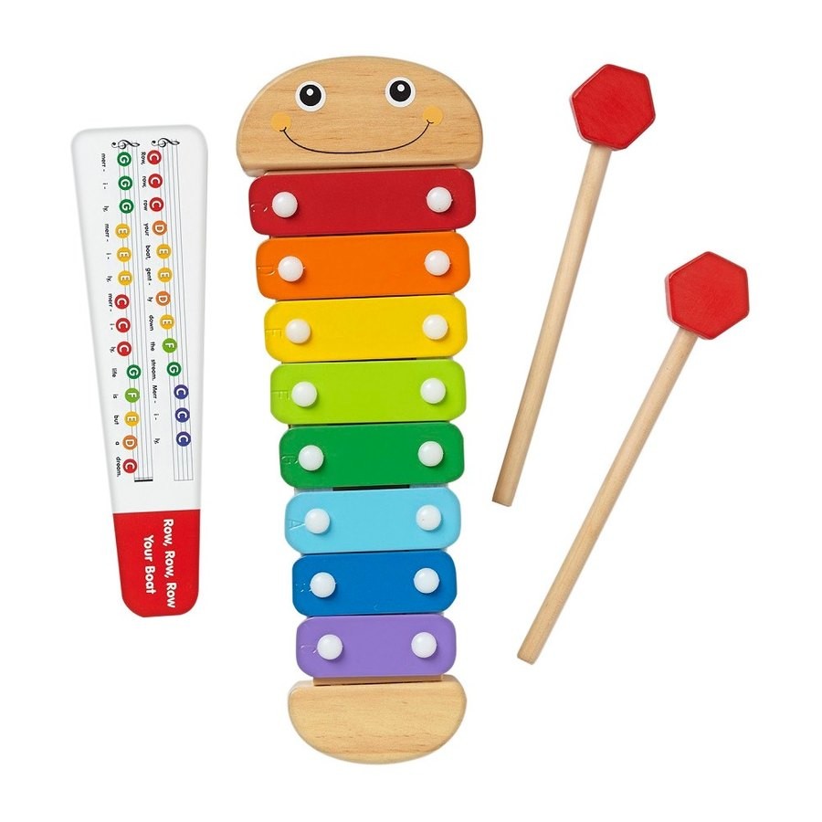 Sale Melissa & Doug Caterpillar Xylophone Musical Toy With Wooden Mallets
