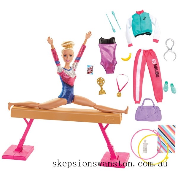Special Sale Barbie Gymnastics Playset with Doll and Accessories