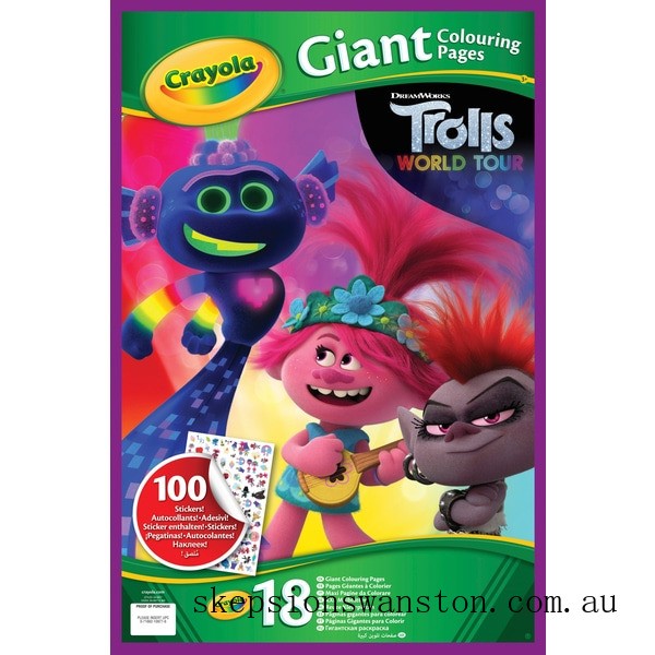 Outlet Sale Crayola Trolls 2 Giant Colouring Pages