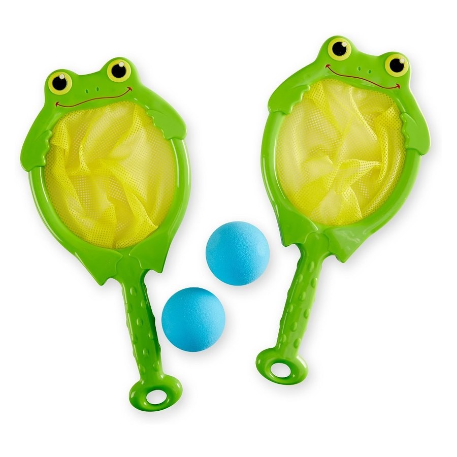 Sale Melissa & Doug Sunny Patch Froggy Toss and Catch Net Game With 2 Balls