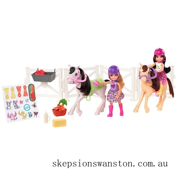Clearance Sale Barbie Club Chelsea Dolls and Ponies Playset