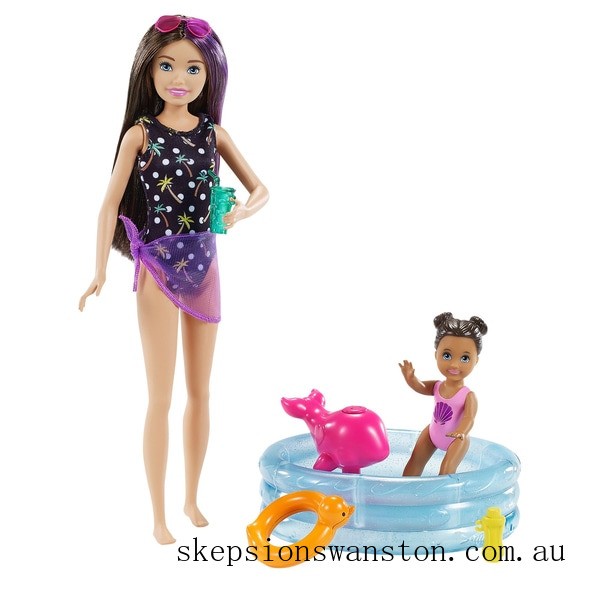 Special Sale Barbie Babysitter Skipper Pool Playset
