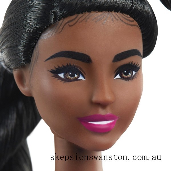 Discounted Barbie Fashionista Doll 146 Star Print Denim Dress