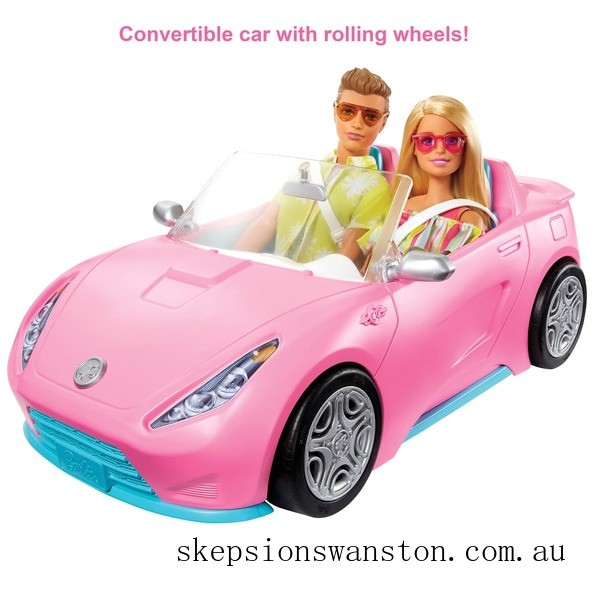 Genuine Barbie Beach Fun Playset with Dolls Pool and Car
