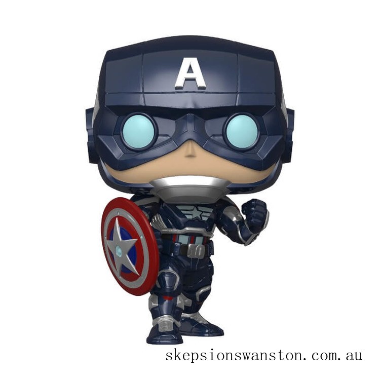 Genuine Marvel Avengers Game Captain America (Stark Tech Suit) Funko Pop! Vinyl