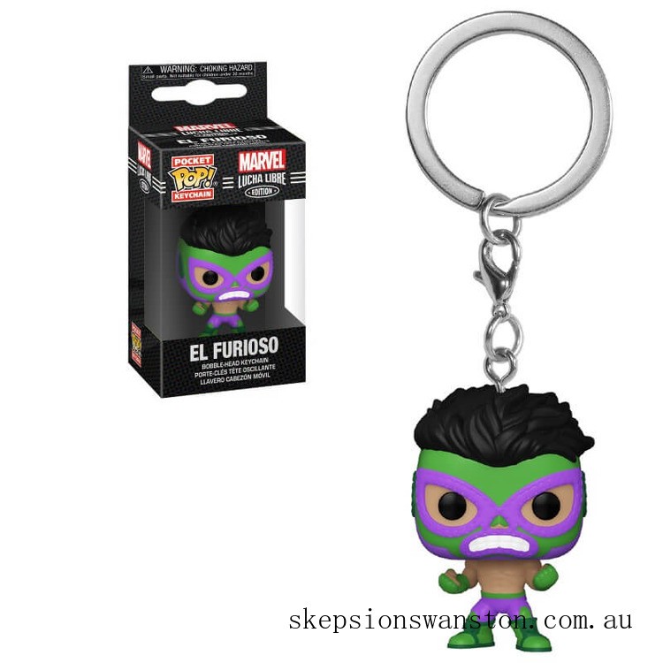 Genuine Marvel Luchadores Hulk Pop! Keychain