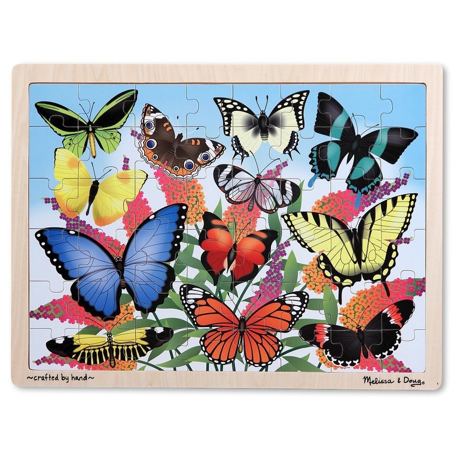 Limited Sale Melissa & Doug Wooden Jigsaw Puzzle Set - Mermaids and Butterflies 96pc